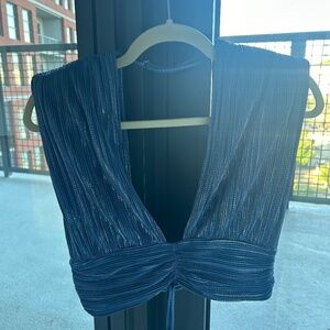 Sabina Musayev crop top BLUE